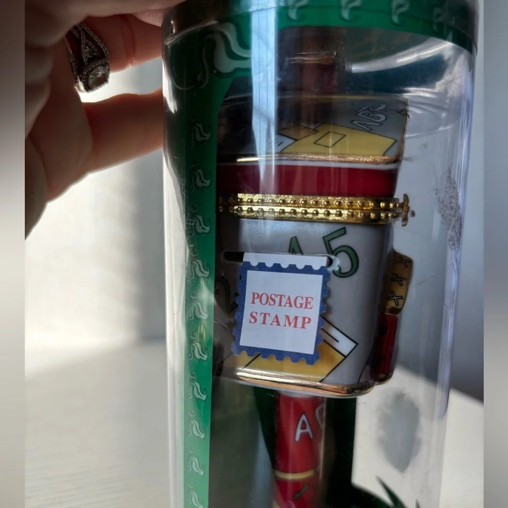 Desktop stamp holder 14k gold trimmed
